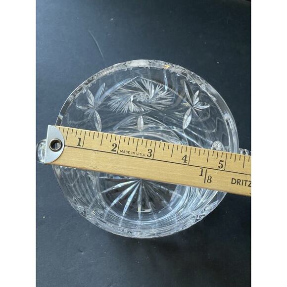 Vtg. Cut Crystal Ice Bucket Whirling Pinwheel Star Of David Cocktail Barware - Picture 11 of 11